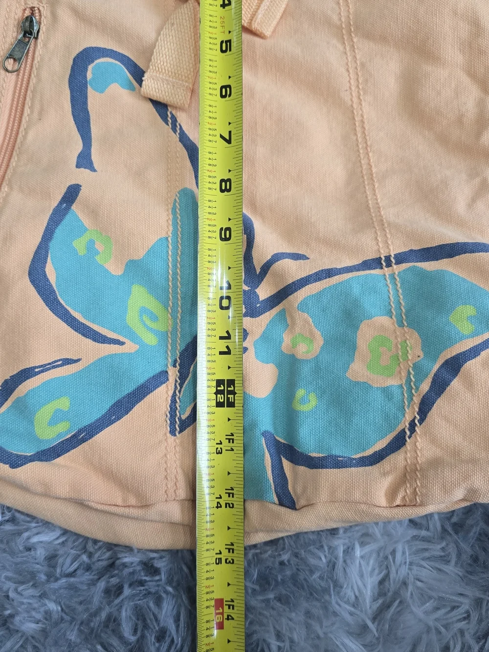 Life is Good Peach Butterfly Tie Backpack